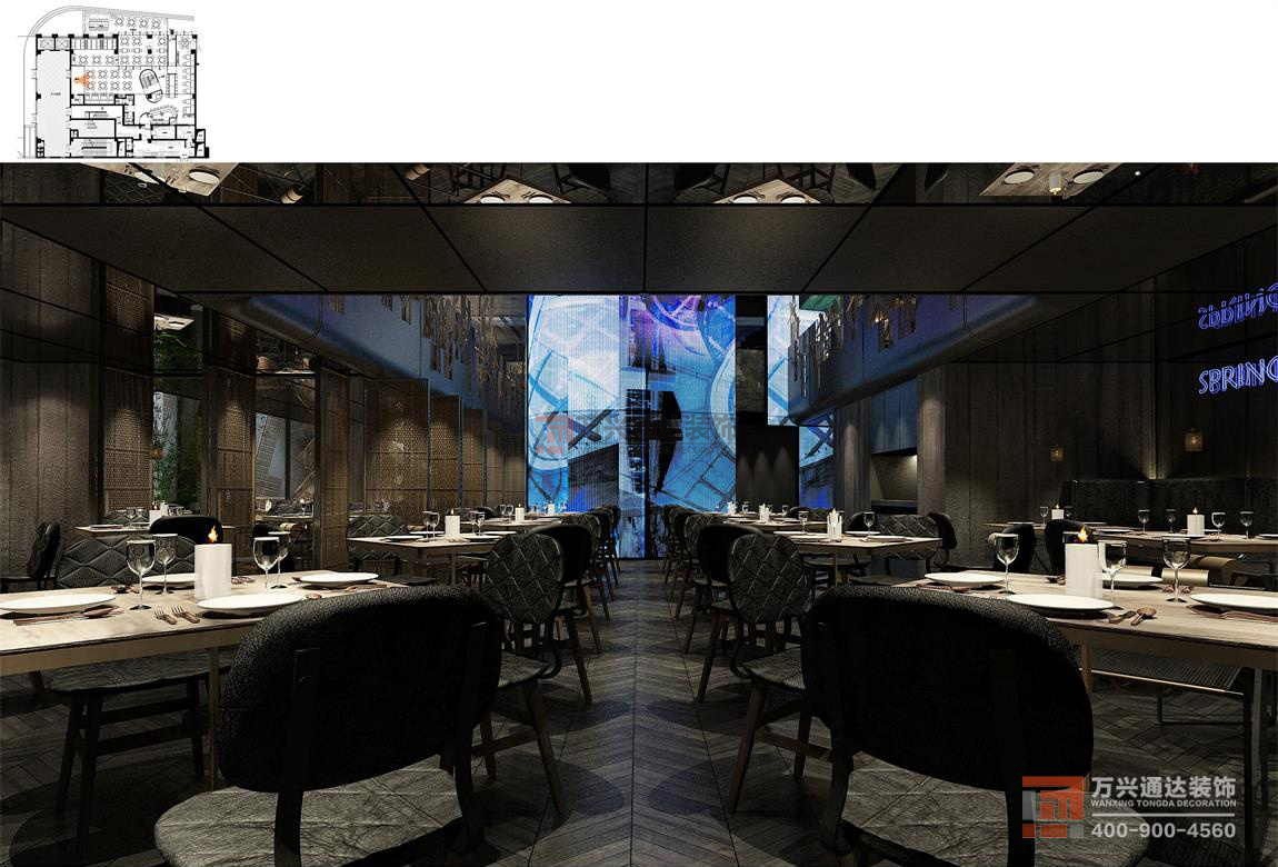 北京萬興通達(dá)辦公裝修項(xiàng)目-春光巷電影主題餐廳裝修效果圖