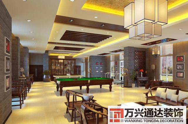 臺球室設計臺球室設計方案_萬興辦公室裝修公司
